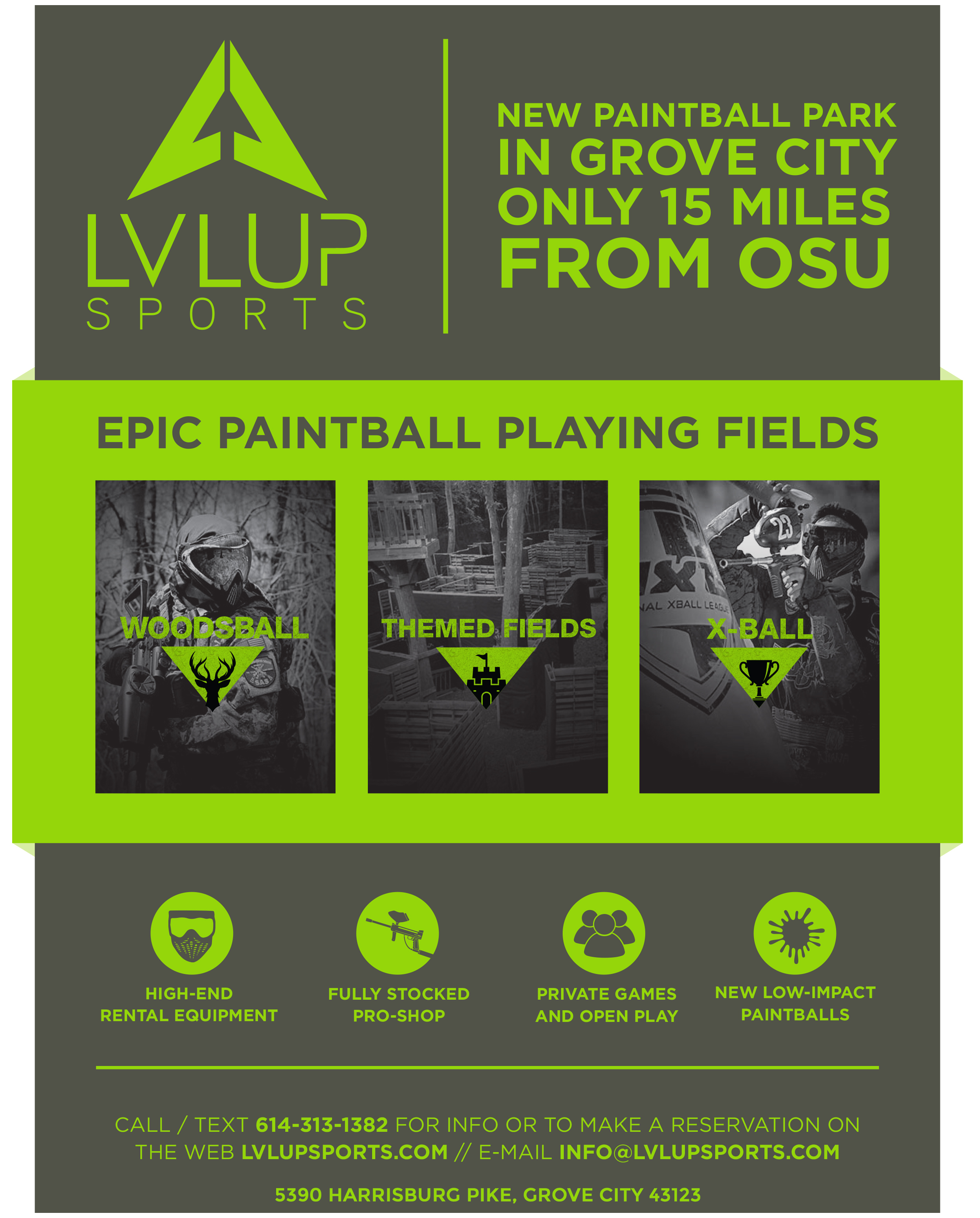 Columbus Paintball Poster LVL UP Sports Paintball Park