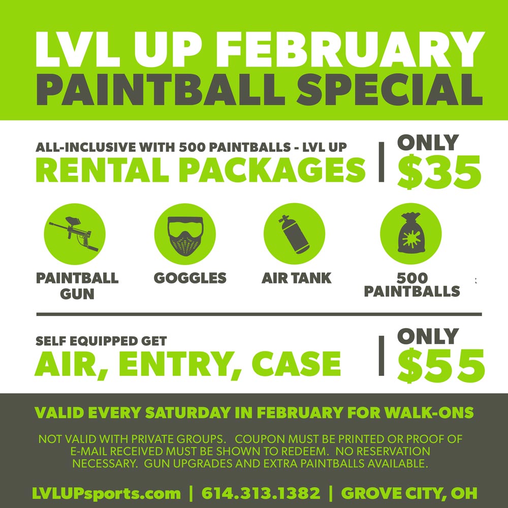 ohiopaintballcouponfebruary LVL UP Sports Paintball Park